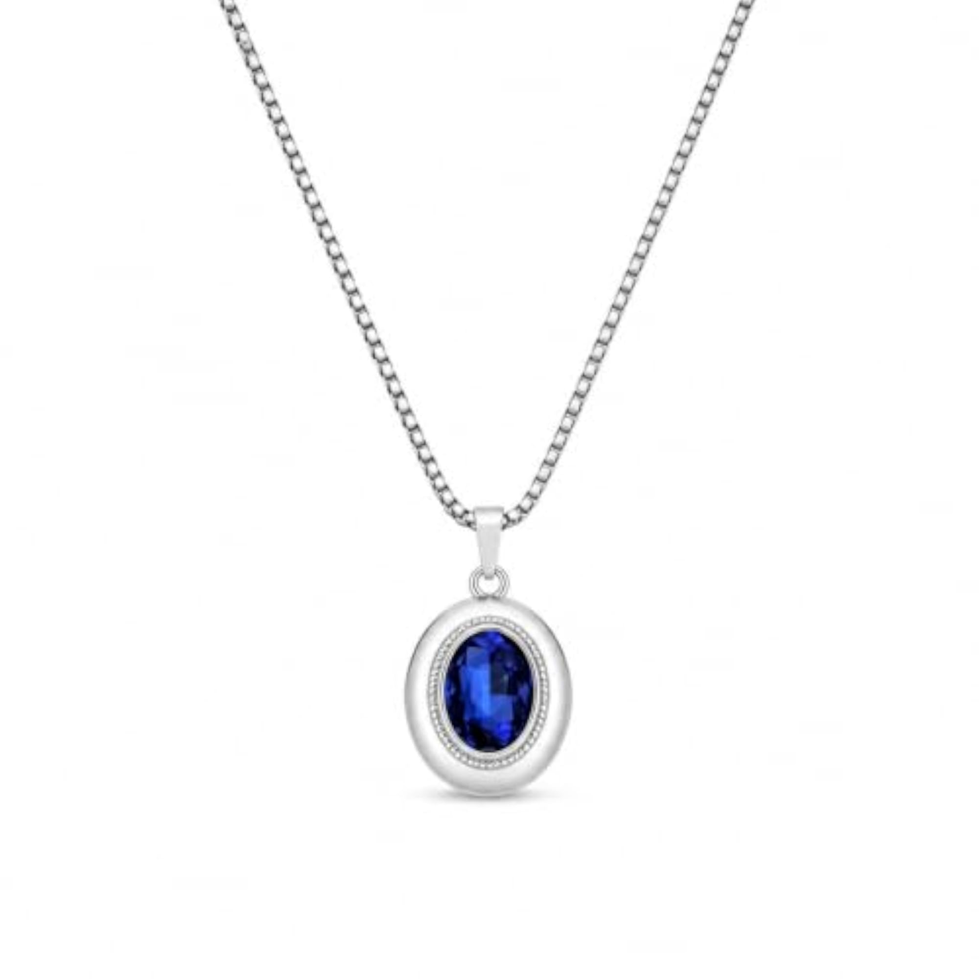Women's Vintage-Inspired Oval Black Centerpiece Pendant Necklace